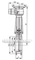 Electric wafer knife-shaped gate valve constructral diagram(pic1)